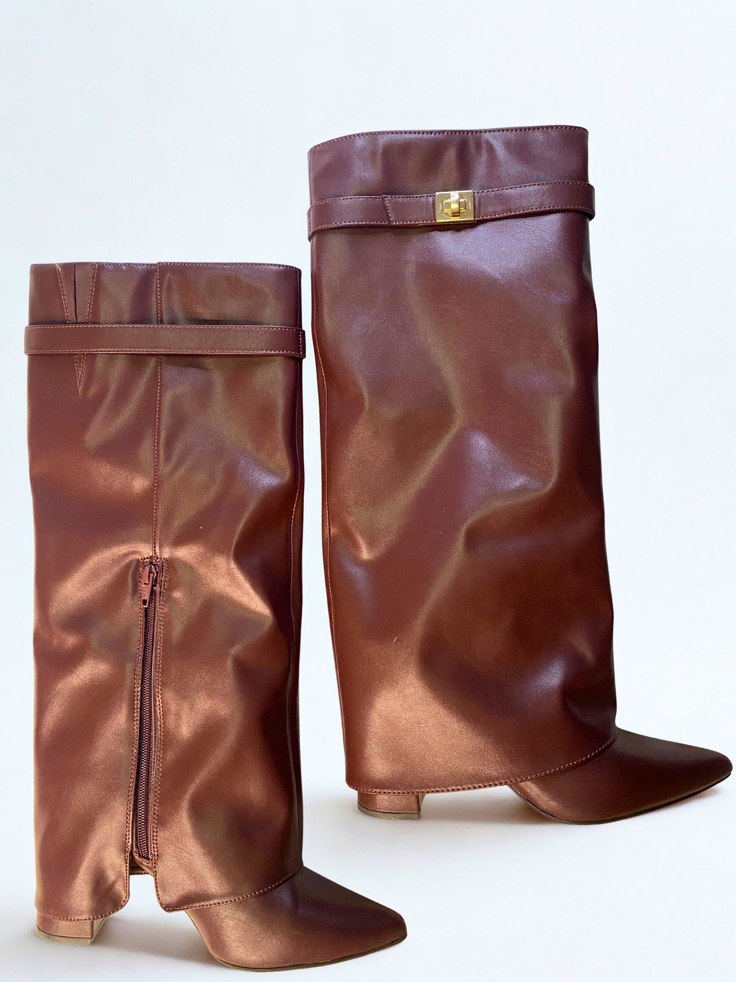 Burgundy Knee-High Boots (Size 9)